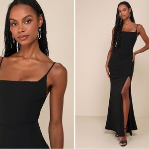 LULU's Prom Wedding Cocktail Sophisticated Bustier Corset Maxi Dress